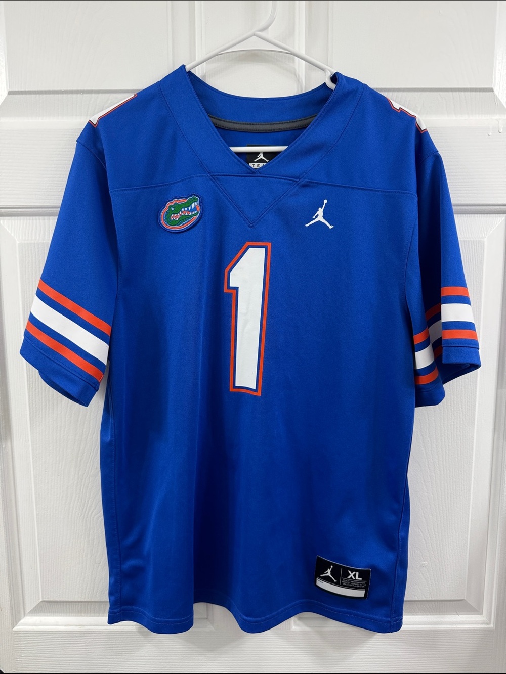 Jordan Blue Florida Gators #1 Football Jersey with White & Orange Accents